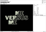 Versus Text Embroidery File 6 sizes