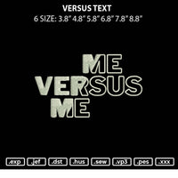 Versus Text Embroidery File 6 sizes