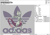 Mewtwo Purple Embroidery File 6 sizes