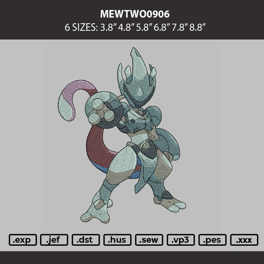 Mewtwo0906 Embroidery Machine Design File 6 sizes