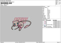 Mew1804 Embroidery File 6 sizes