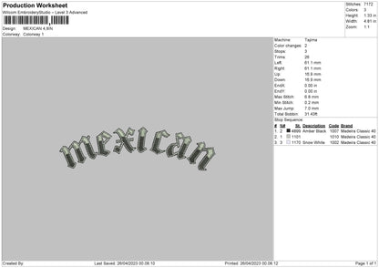 Mexican Embroidery File 6 sizes