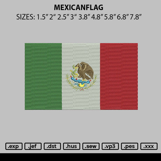 Mexicanflag Embroidery File 6 sizes