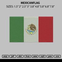 Mexicanflag Embroidery File 6 sizes
