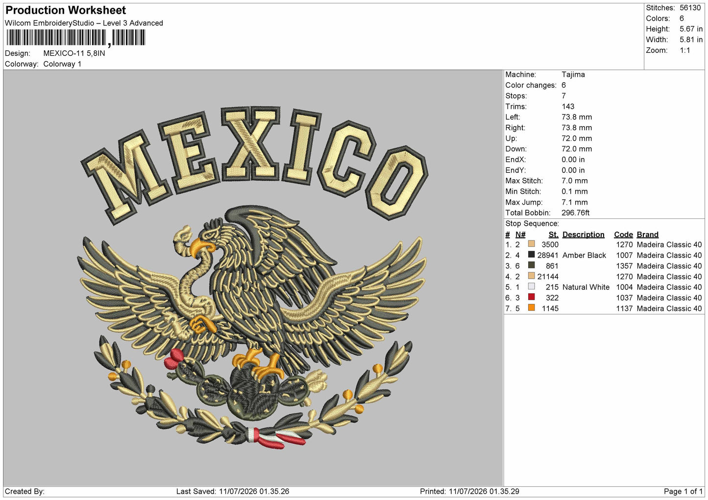 Mexicotext 11 Embroidery Machine Design File 6 sizes