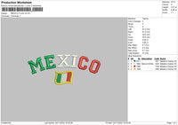 Mexico Flag Embroidery File 6 sizes