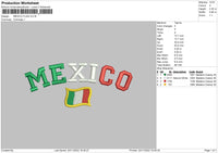 Mexico Flag Embroidery File 6 sizes