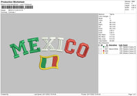 Mexico Flag Embroidery File 6 sizes