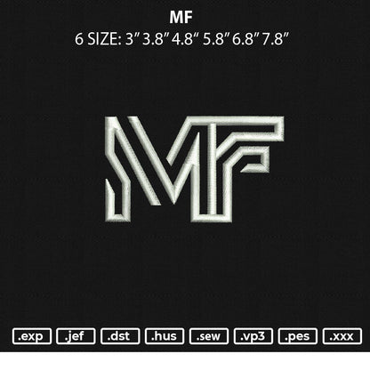 Mf Embroidery File 6 sizes