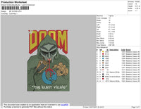 MF DOOM Embroidery File 4 size