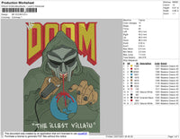 MF DOOM Embroidery File 4 size