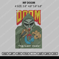 MF DOOM Embroidery File 4 size