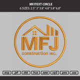 Mfjtext Circle Embroidery Machine Design File 6 sizes