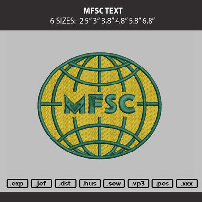 Mfsc Text Embroidery Machine Design File 6 sizes