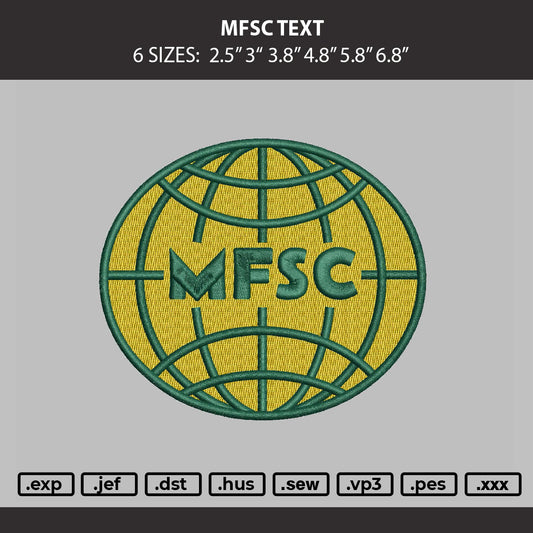 Mfsc Text Embroidery Machine Design File 6 sizes