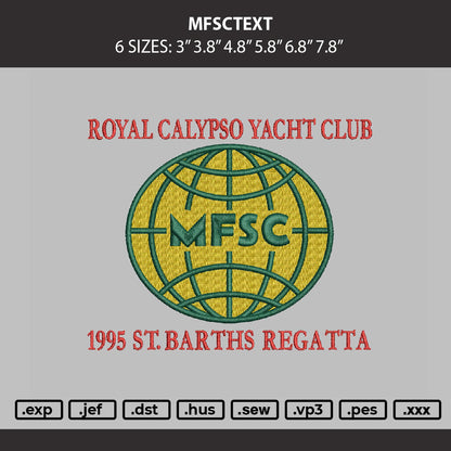 Mfsctext 003 Embroidery Machine Design File 6 sizes