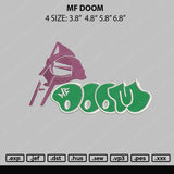 MF Doom Embroidery File 4 sizes