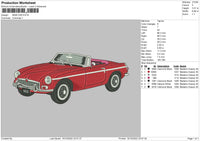 MGB Car Embroidery File 6 sizes