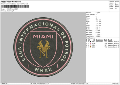 Miami Circle Embroidery File 6 sizes