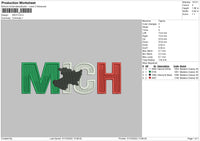 Mich Embroidery File 6 sizes
