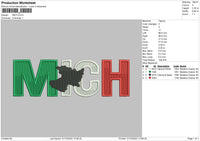 Mich Embroidery File 6 sizes