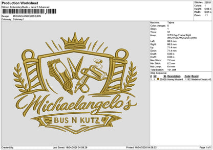 Michaeltext Embroidery File 6 sizes