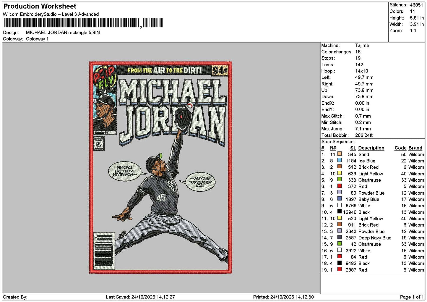 Michael Rectangle Embroidery File 6 sizes