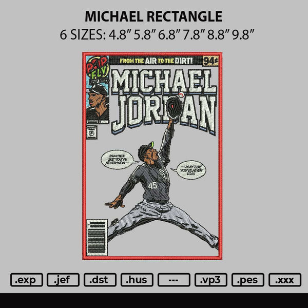 Michael Rectangle Embroidery File 6 sizes