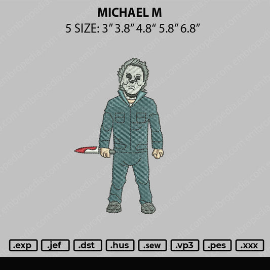 Michael M Embroidery File 5 sizes