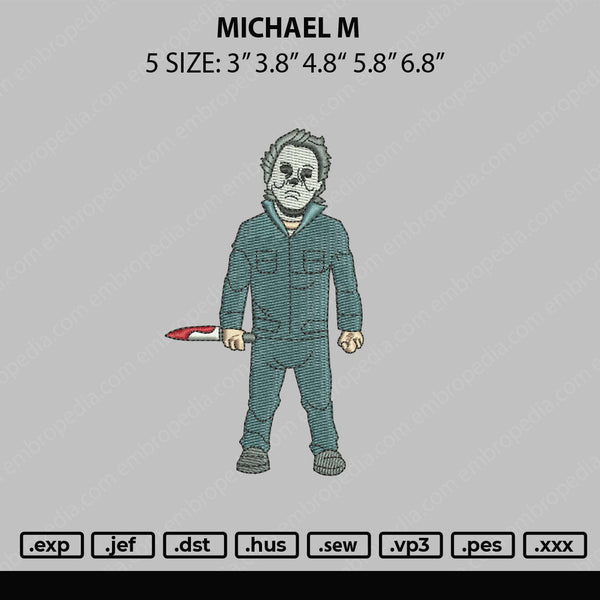 Michael M Embroidery File 5 sizes