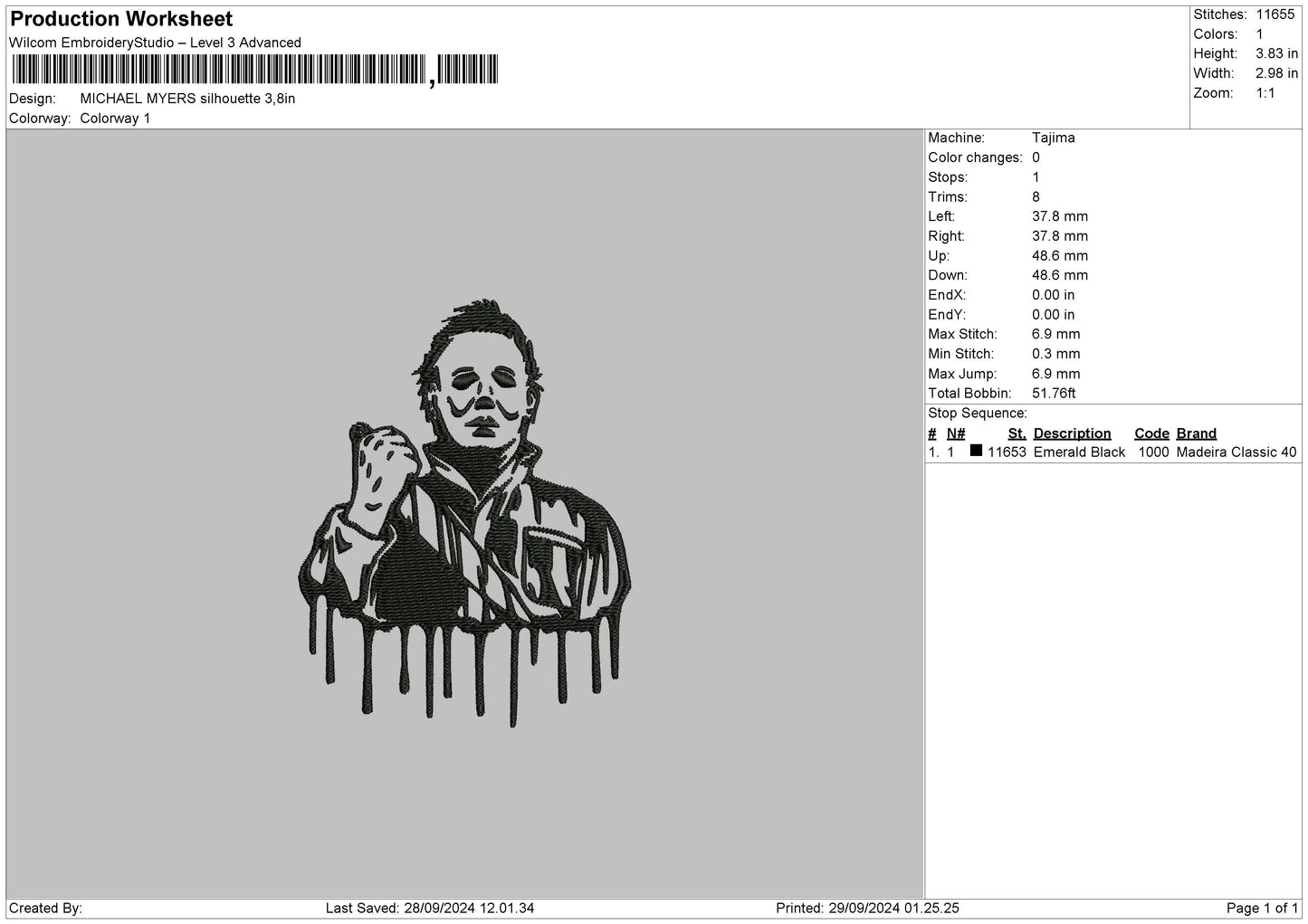 Michaelmelt 01 Embroidery File 6 sizes