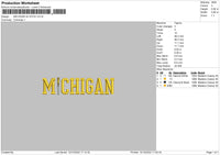 Michigan W Stick Embroidery File 6 sizes