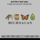 Butterfly Text Embroidery File 6 sizes