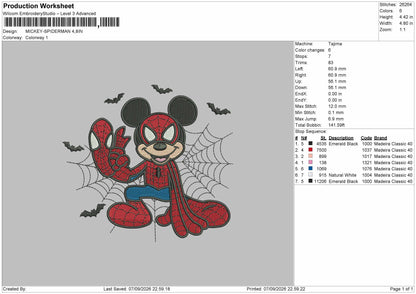 Mickey Bats 0709 Embroidery Machine Design File 6 sizes
