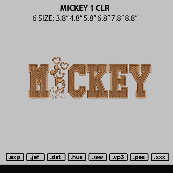 Mickey Clr Embroidery File 6 sizes