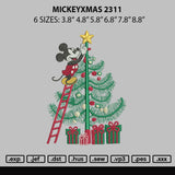 Mickeyxmas 2311 Embroidery File 6 sizes