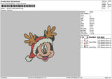 Mickeyhead Xmas Embroidery File 6 sizes