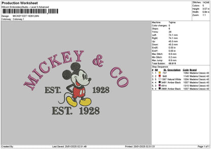 Mickey2501 Embroidery File 6 sizes