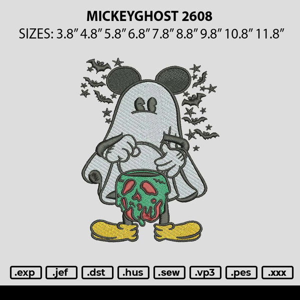 Mickeyghost 2608 Embroidery File 6 sizes