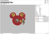 Mickey Helmet Embroidery File 6 sizes