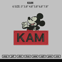 Kam Embroidery File 6 sizes