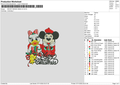 Daisy Minnie Embroidery File 6 sizes