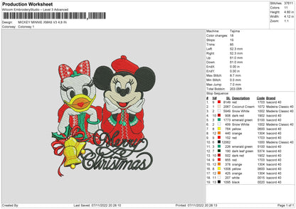 Daisy Minnie Embroidery File 6 sizes