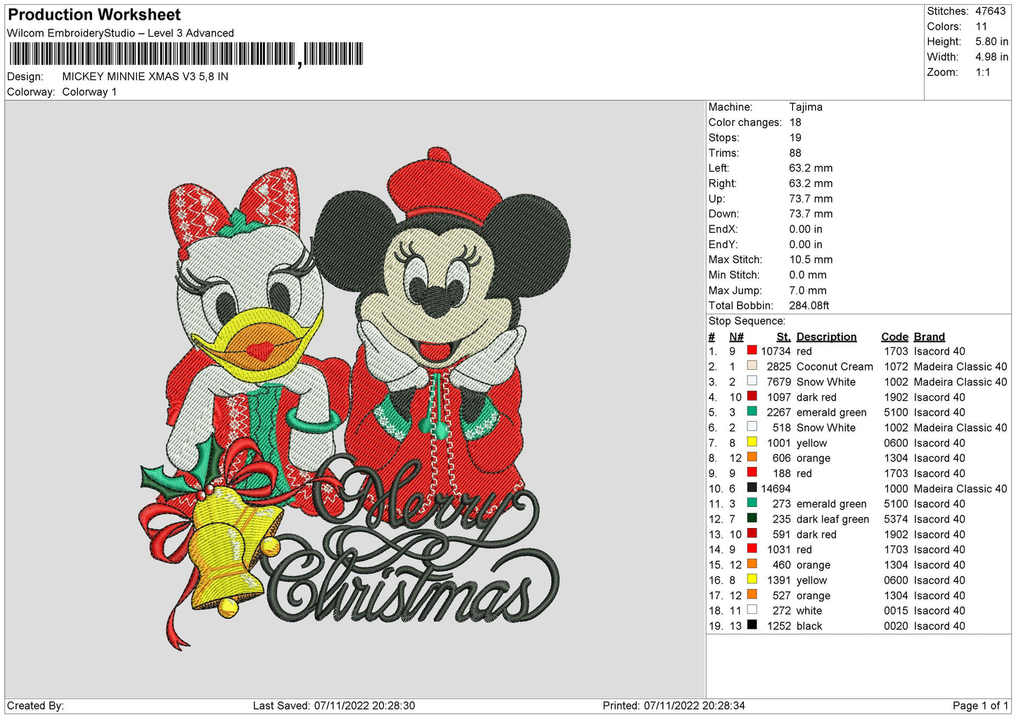 Daisy Minnie Embroidery File 6 sizes