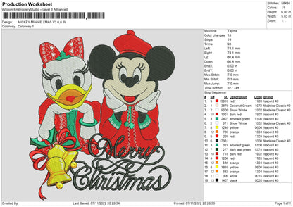 Daisy Minnie Embroidery File 6 sizes