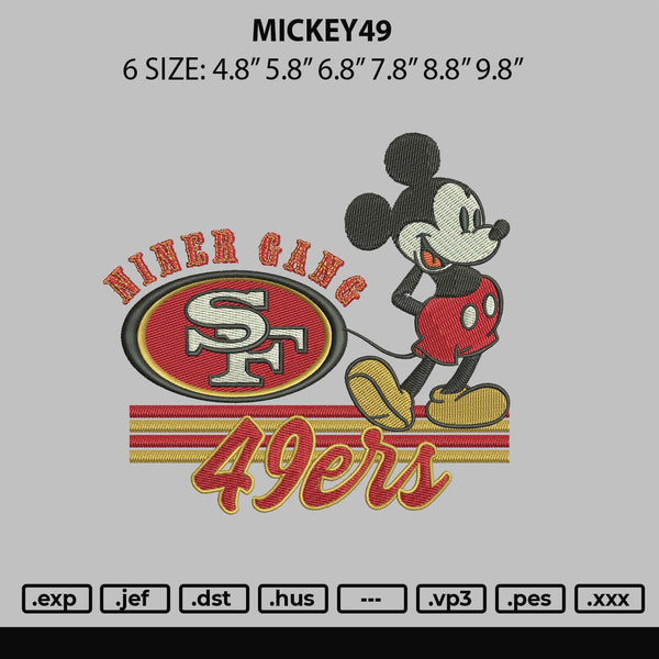 Mickey49 Embroidery File 6 sizes