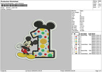 Mickey 1 Patch Embroidery File 6 sizes