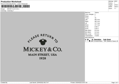Mickey & Co Embroidery File 4 size