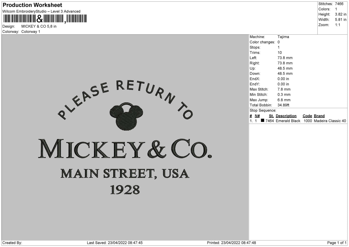 Mickey & Co Embroidery File 4 size