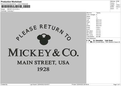 Mickey & Co Embroidery File 4 size